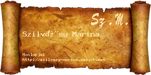 Szilvásy Marina névjegykártya